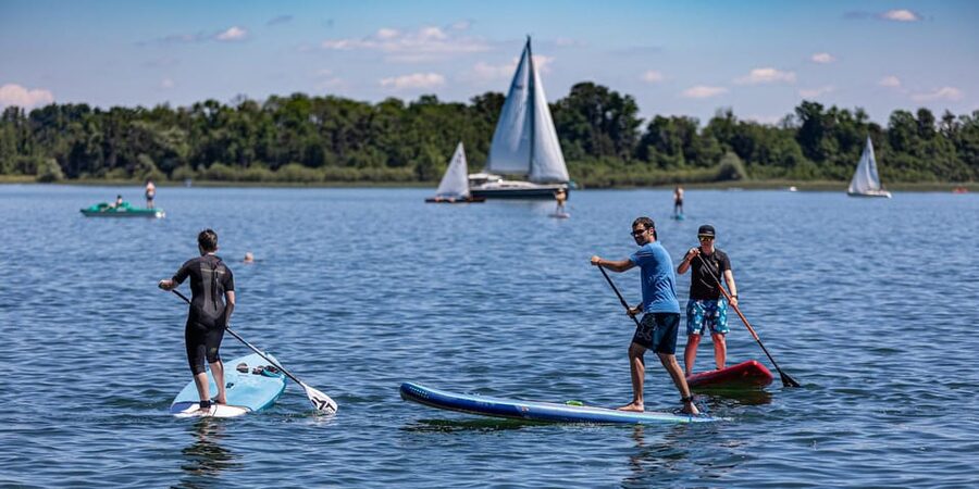 Stand Up Paddling at lake Chiemsee - Schraml’s Water Zone: What Exploring Looks Like