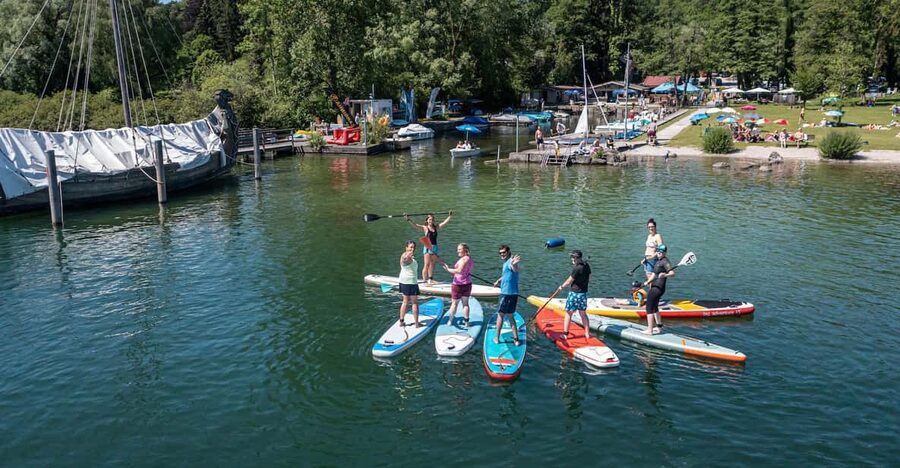 Stand Up Paddling at lake Chiemsee - What You Get From SUP Club Chiemsee (Gear Included)